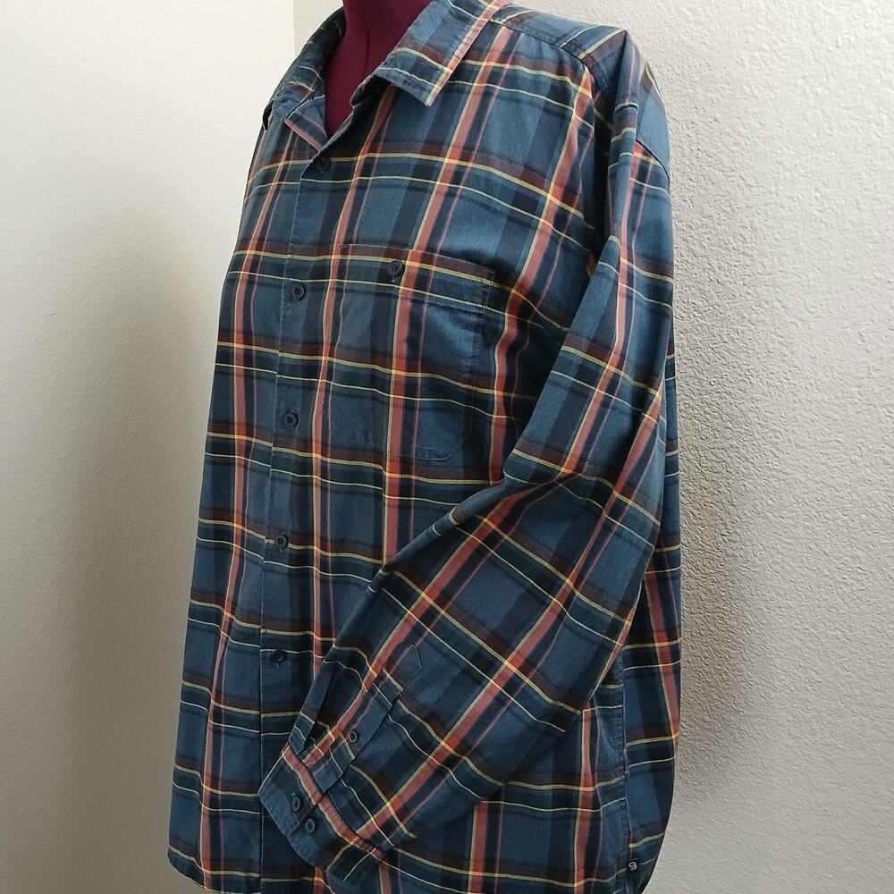 Mountain Hardwear Big Cottonwood Long Sleeve Shirt Mens XXL blue plaid button-up - Picture 2 of 13